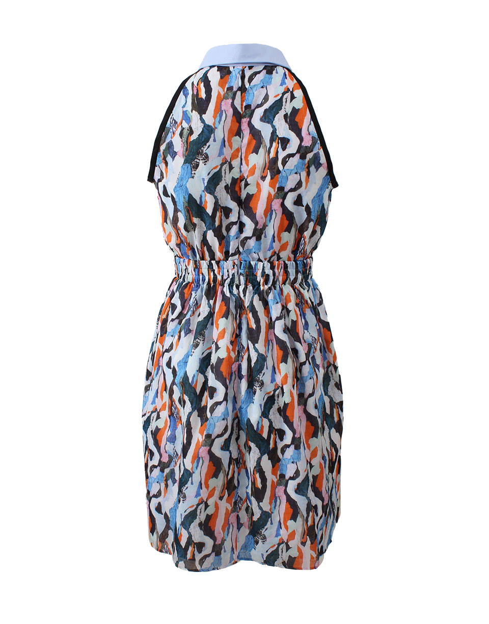 CARVEN-Printed Dress With Piping Detail-