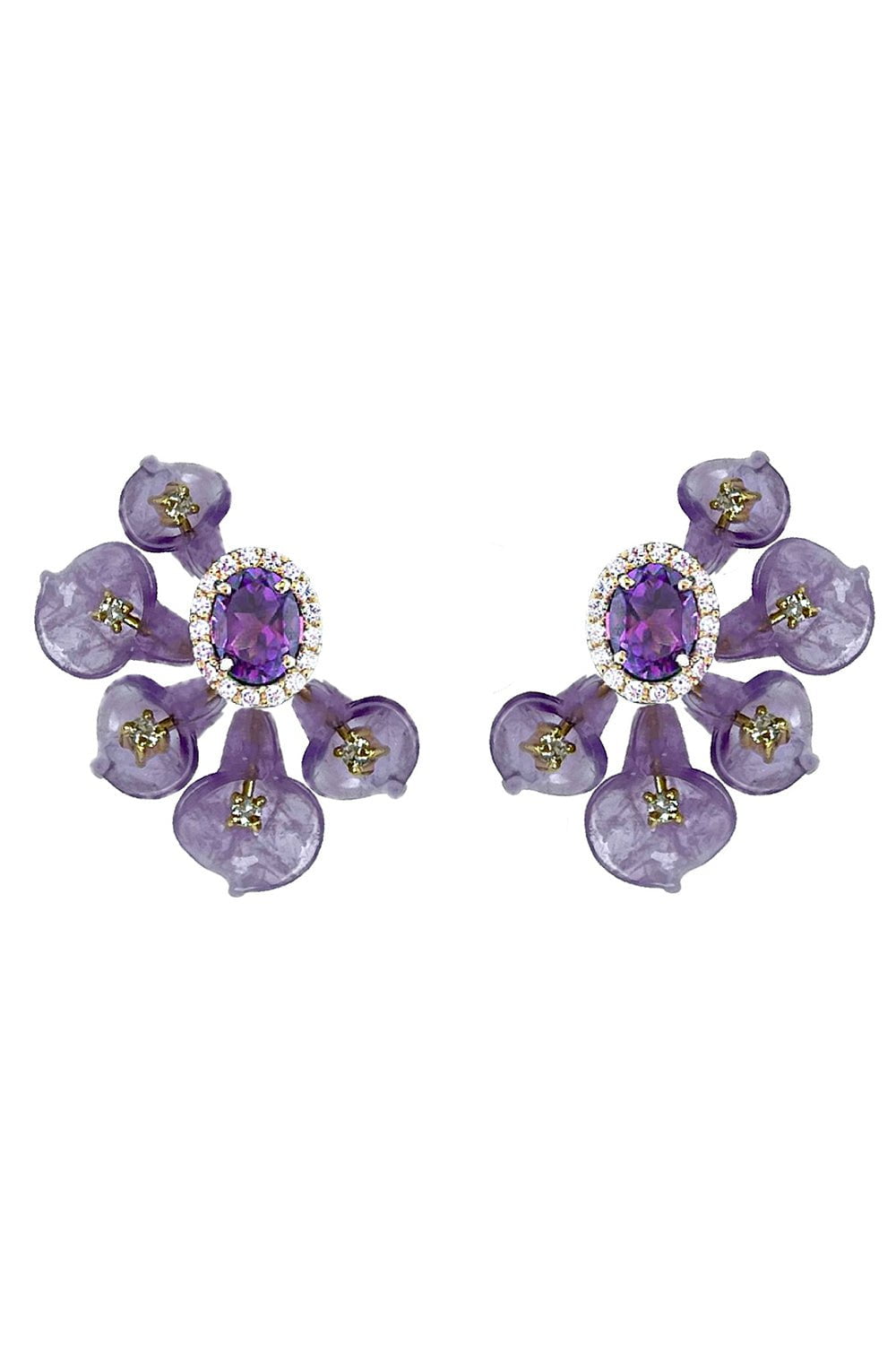 CASA CASTRO-Amethyst Mother Nature Earrings-YELLOW GOLD