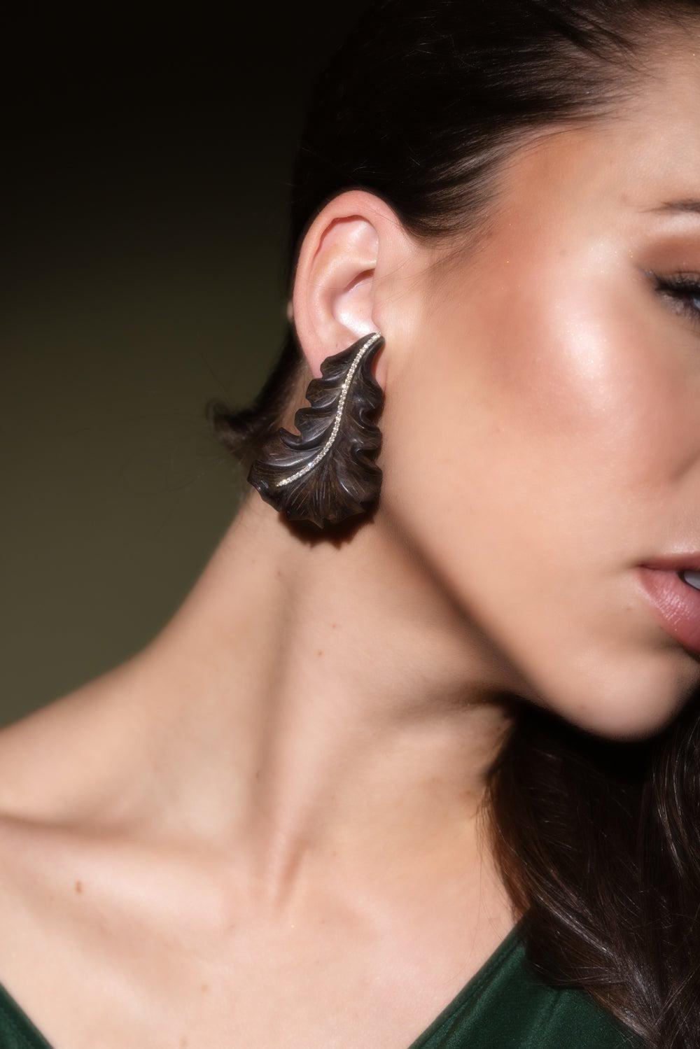 CASA CASTRO-Ebony Mother Nature Earrings-YELLOW GOLD