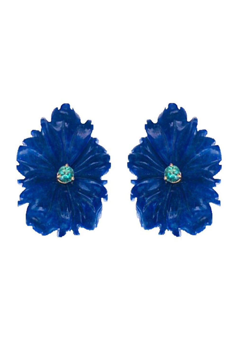 CASA CASTRO-Lapis Emerald Mother Nature Earrings-YELLOW GOLD