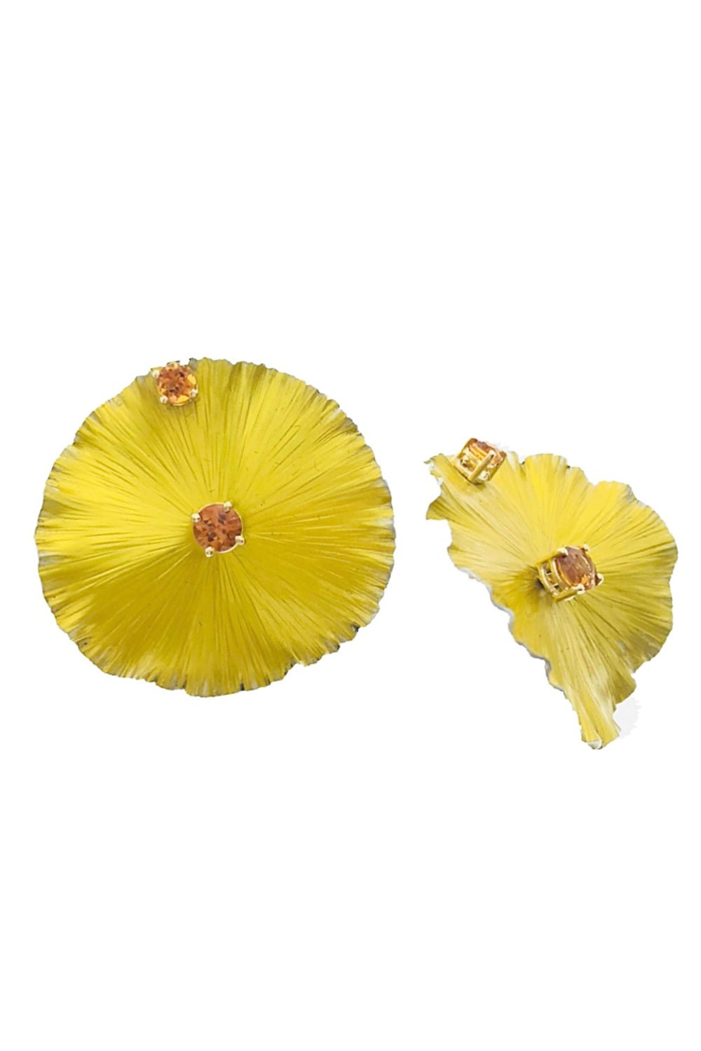 CASA CASTRO-Large Citrine Mother Nature Earrings-YELLOW GOLD