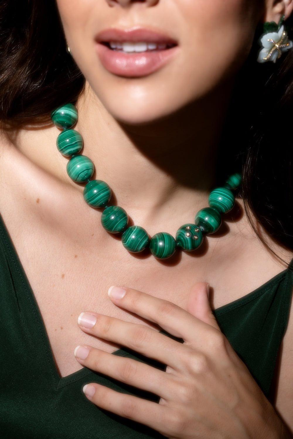CASA CASTRO-Malachite Mother Nature Necklace-YELLOW GOLD