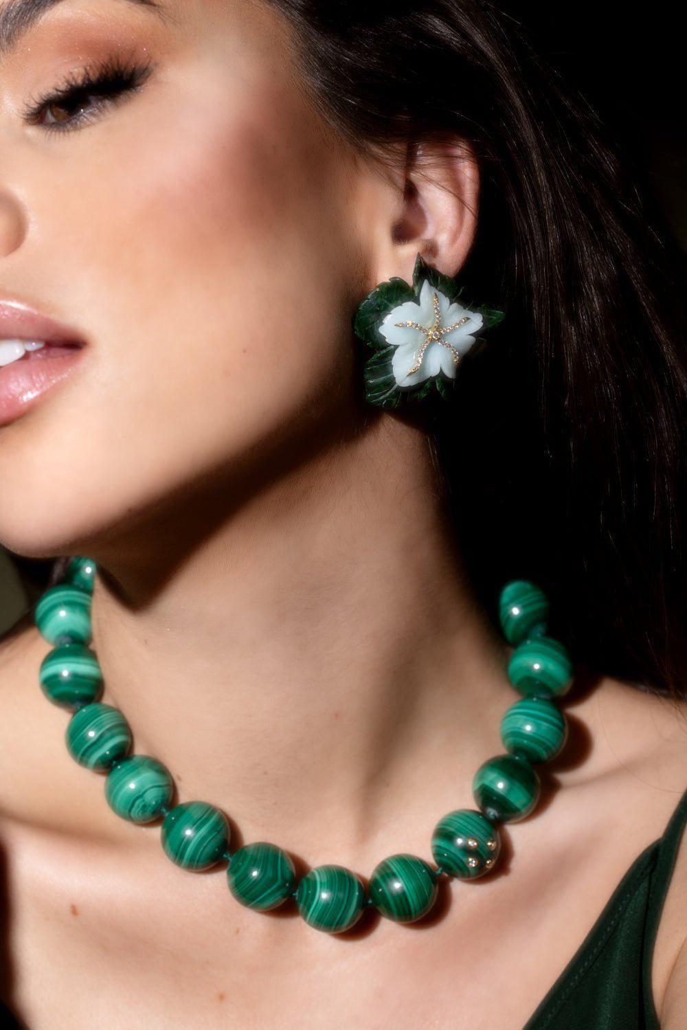 CASA CASTRO-Malachite Mother Nature Necklace-YELLOW GOLD