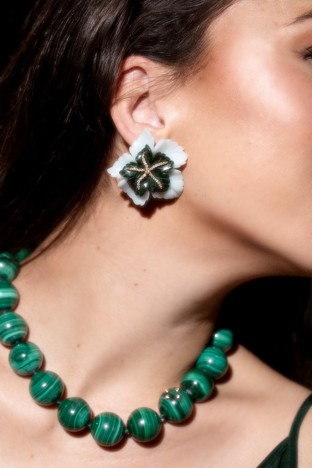 CASA CASTRO-Malachite Mother Nature Necklace-YELLOW GOLD