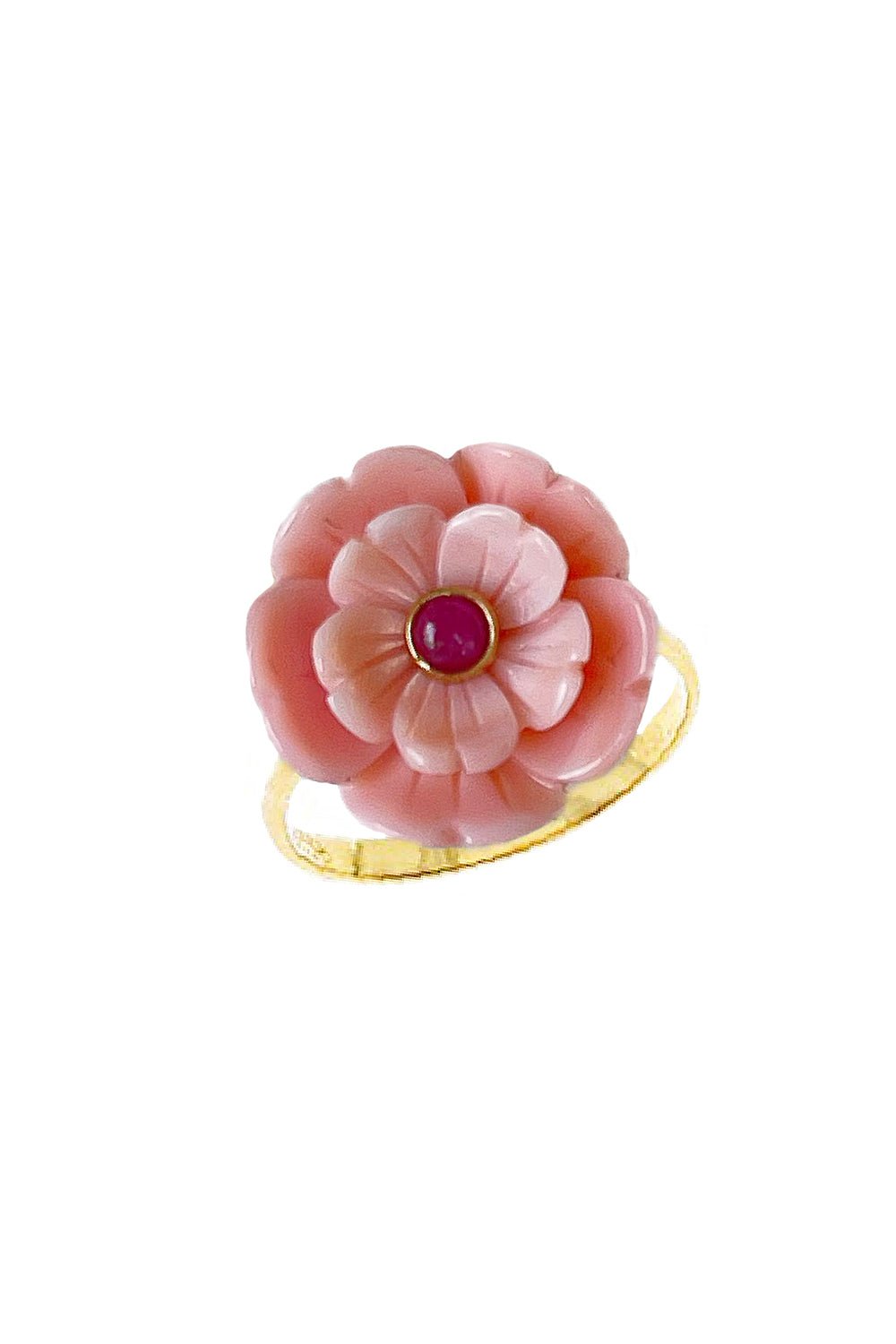CASA CASTRO-Quartz Flower Ring-YELLOW GOLD