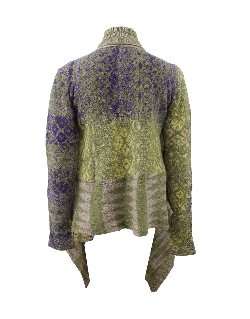 CASMARI-Serape Long Cardigan-PRPL/GRN