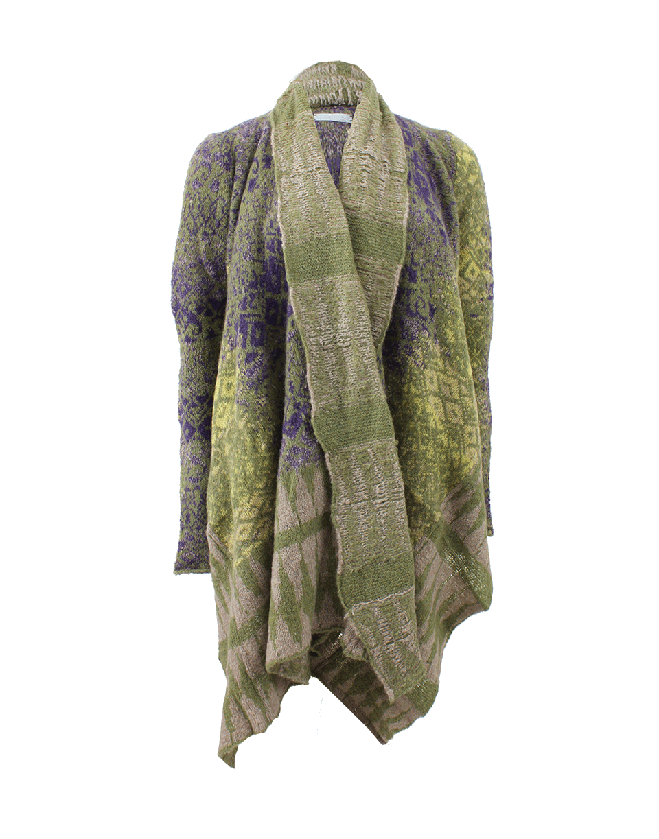 CASMARI-Serape Long Cardigan-PRPL/GRN