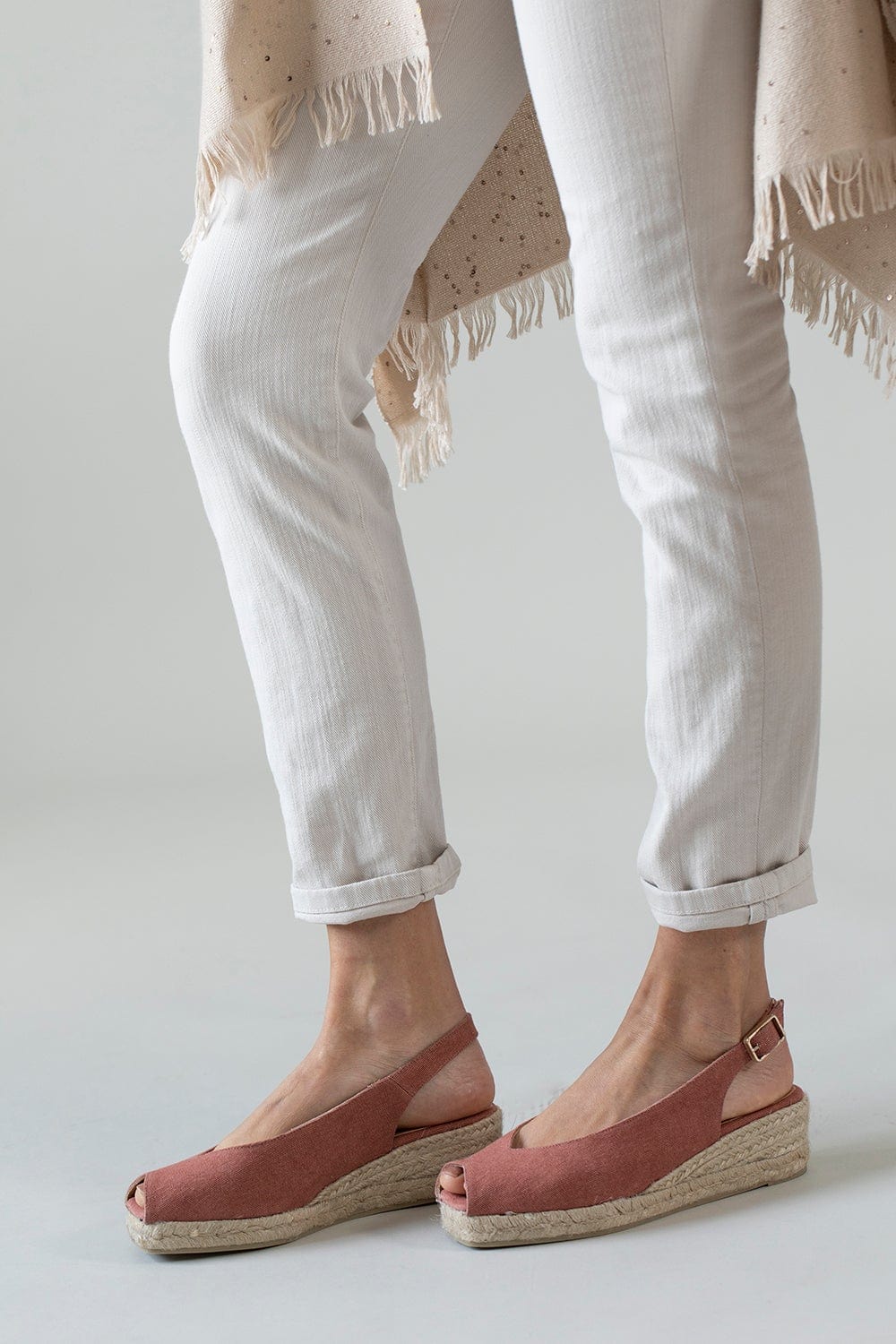 CASTANER-Dosalia Peep Toe Wedge - Rosacuero-