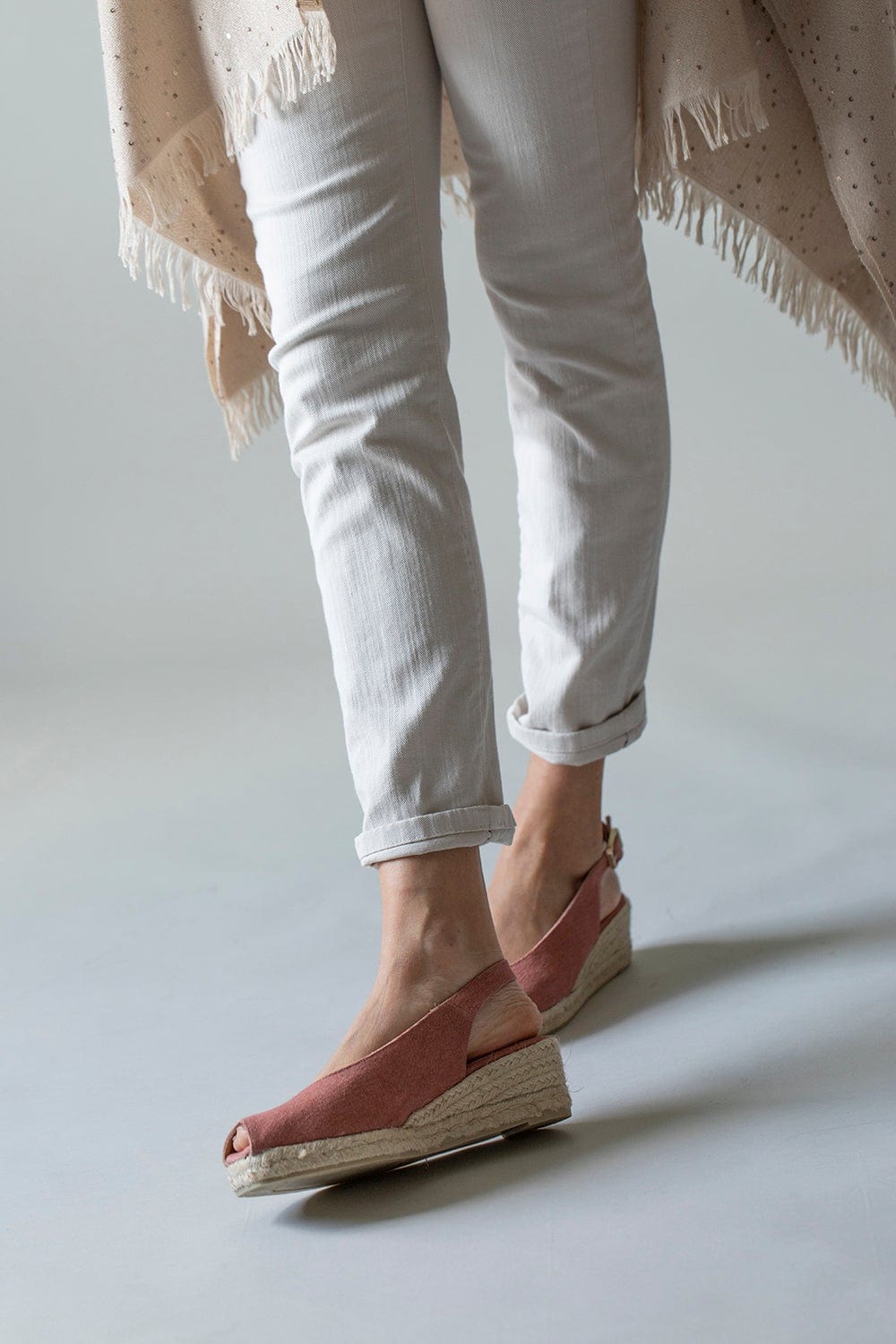CASTANER-Dosalia Peep Toe Wedge - Rosacuero-