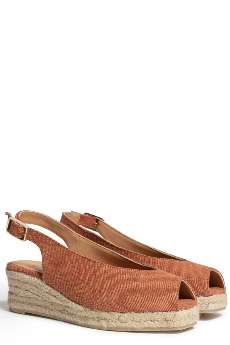 CASTANER-Dosalia Peep Toe Wedge - Rosacuero-