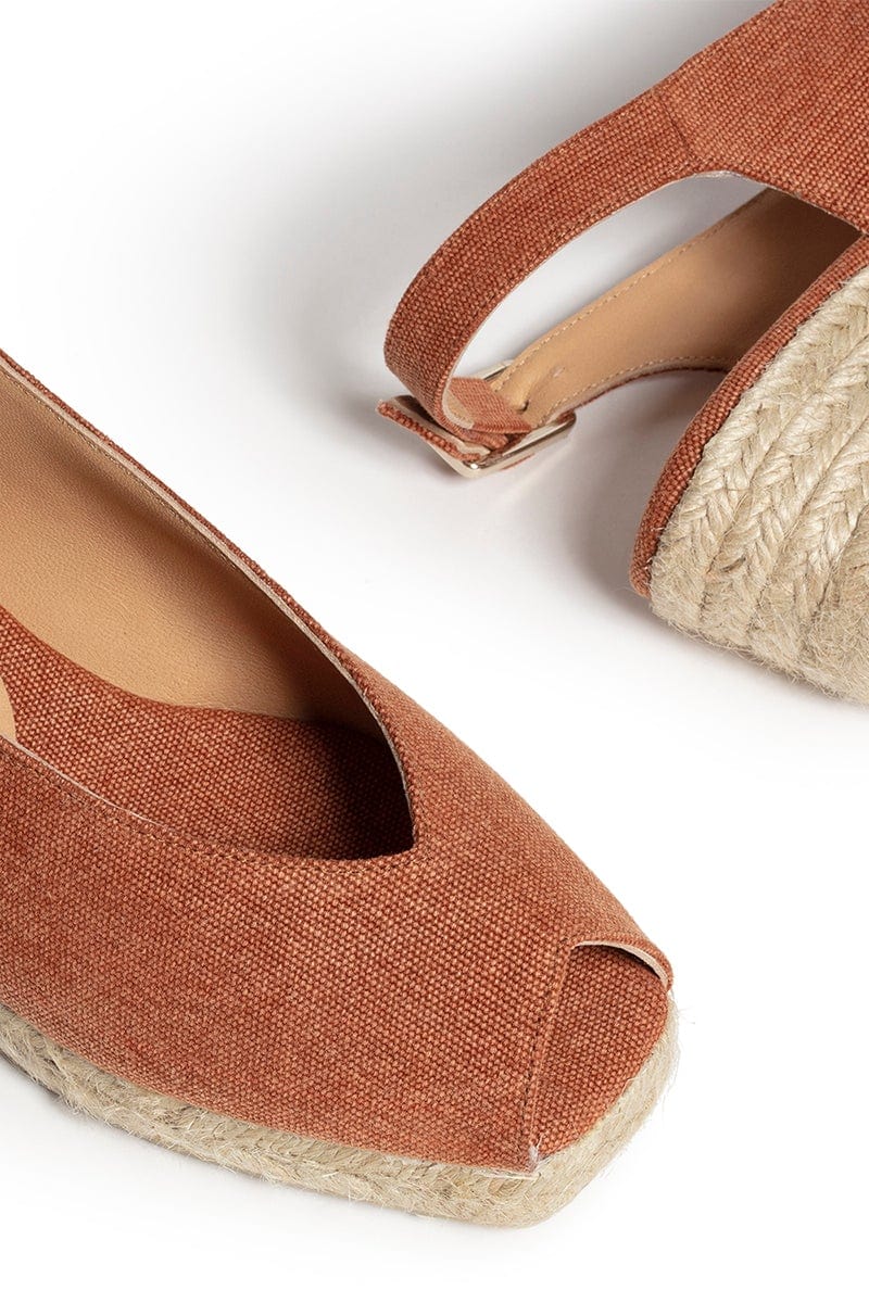 CASTANER-Dosalia Peep Toe Wedge - Rosacuero-