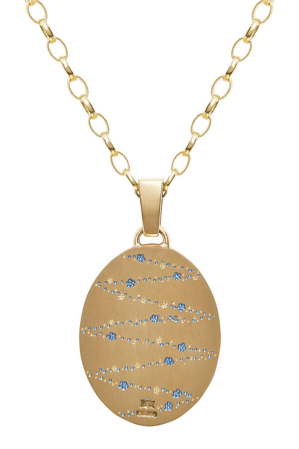 Small Blue Heart Pendant Necklace-YELLOW GOLD-JEWELRYFINE JEWELNECKLACE O-CASTRO SMITH