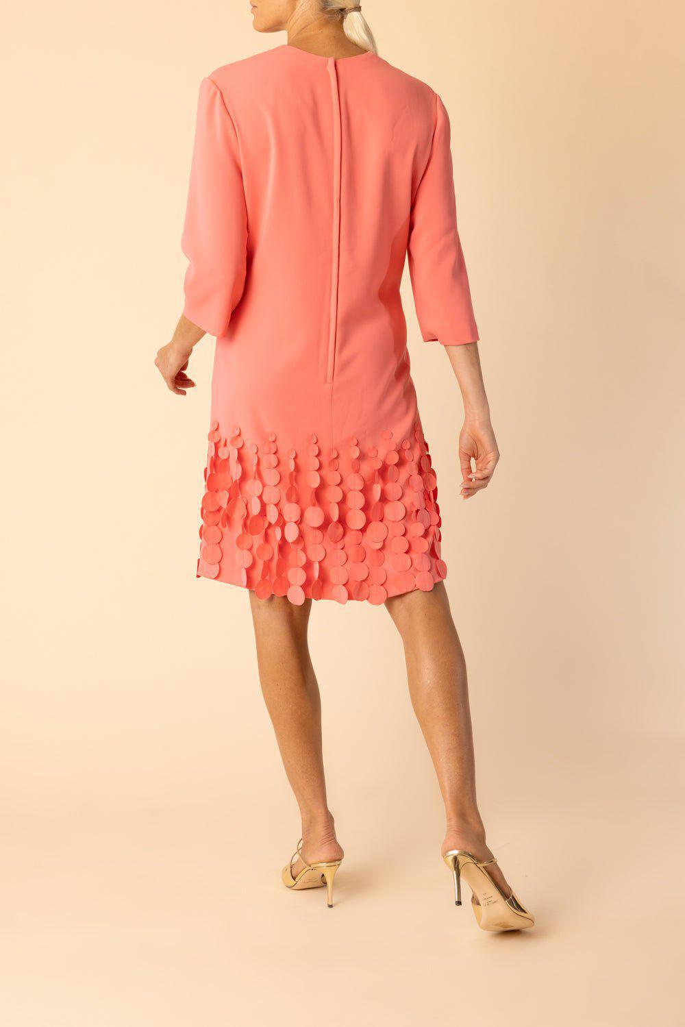 CATHERINE REGEHR-Three Quarter Sleeve Arak Dress - Coral-CORAL