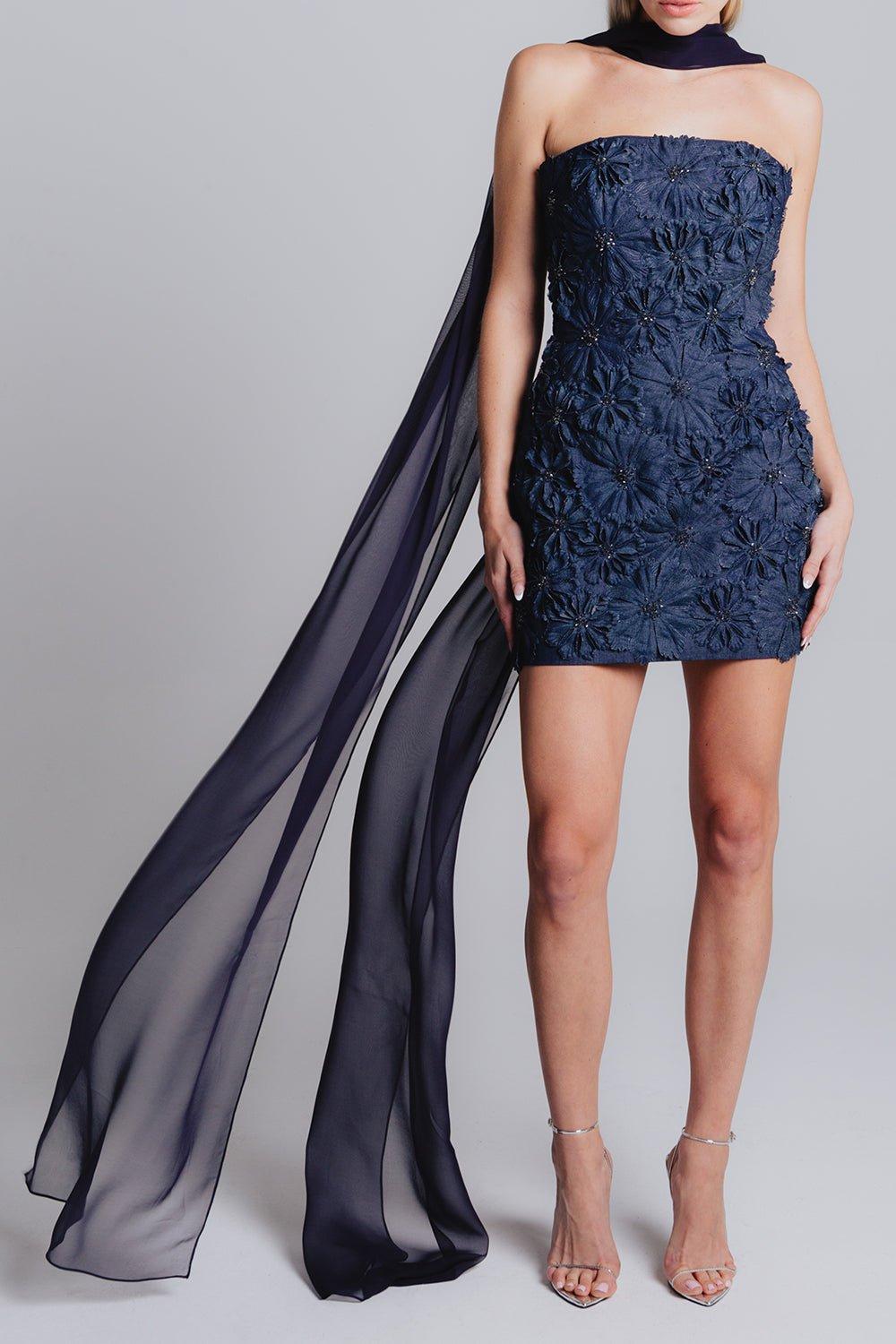 CATHERINE REGEHR-Allover Petal Mini Dress-