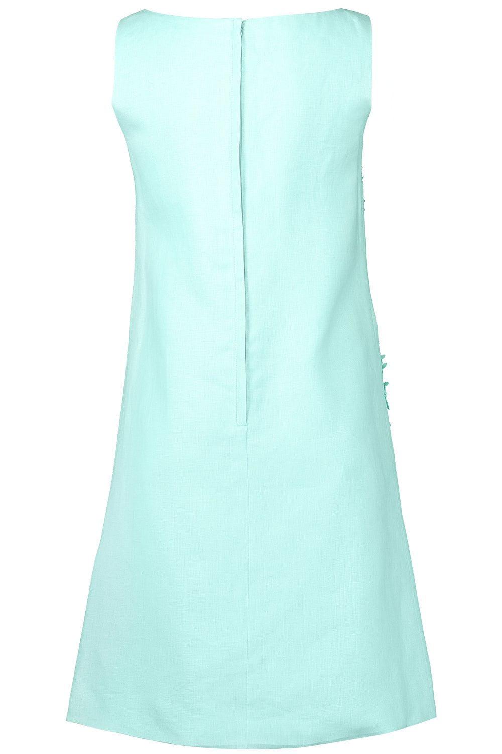 CATHERINE REGEHR-Sleeveless Floral Embroidered Dress-