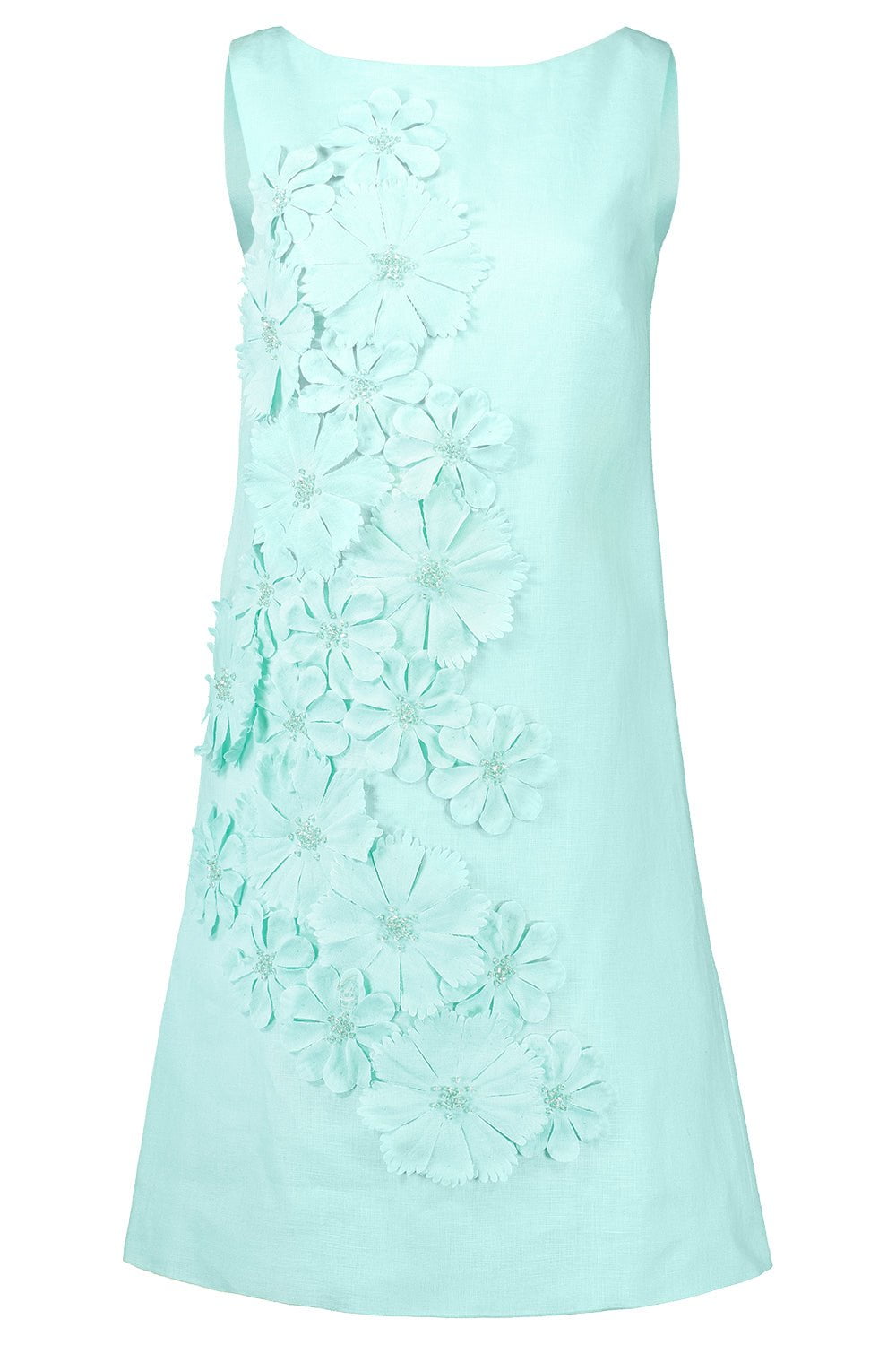 CATHERINE REGEHR-Sleeveless Floral Embroidered Dress-