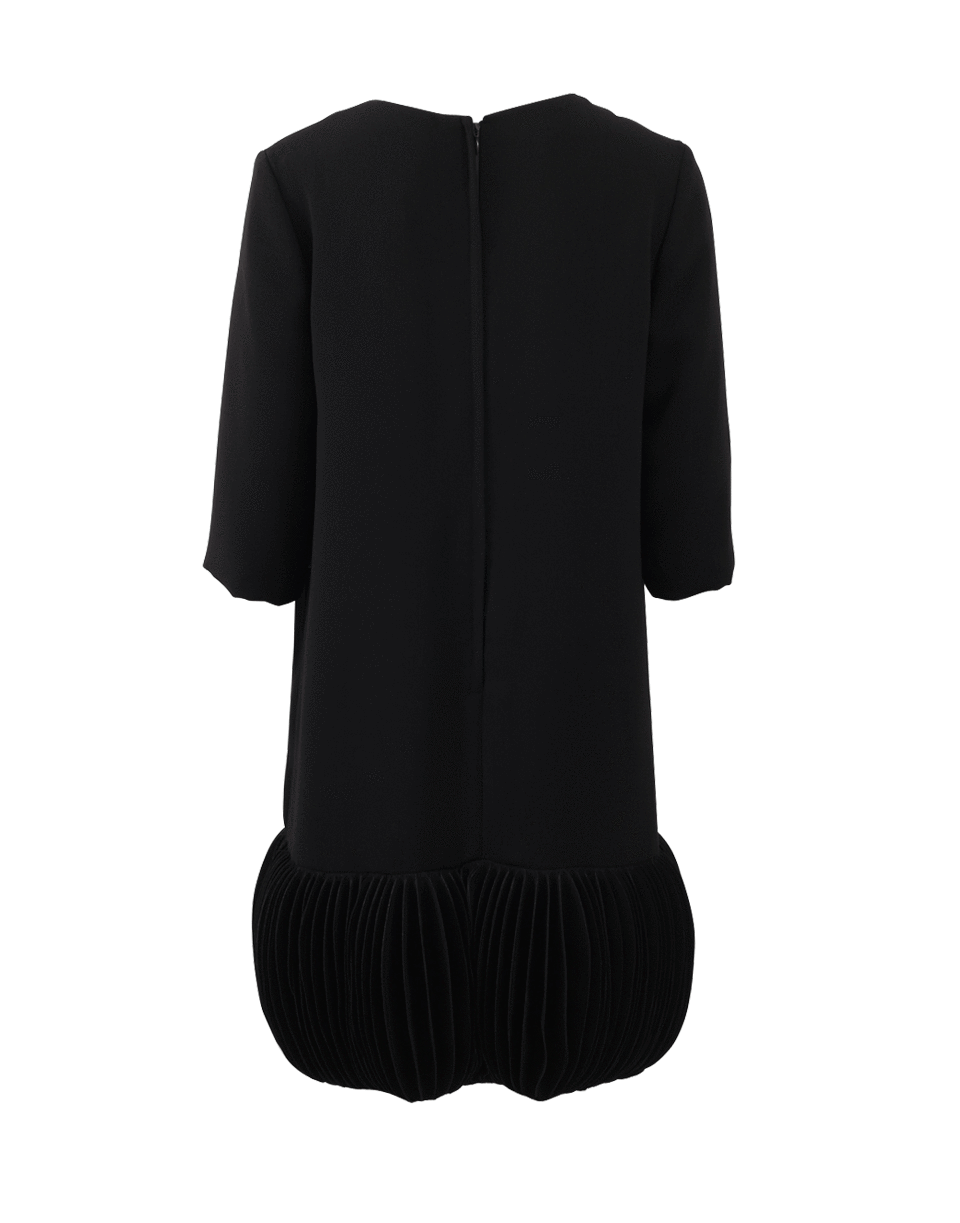 CATHERINE REGEHR-Accordion Hem Marni Shift Dress-BLACK