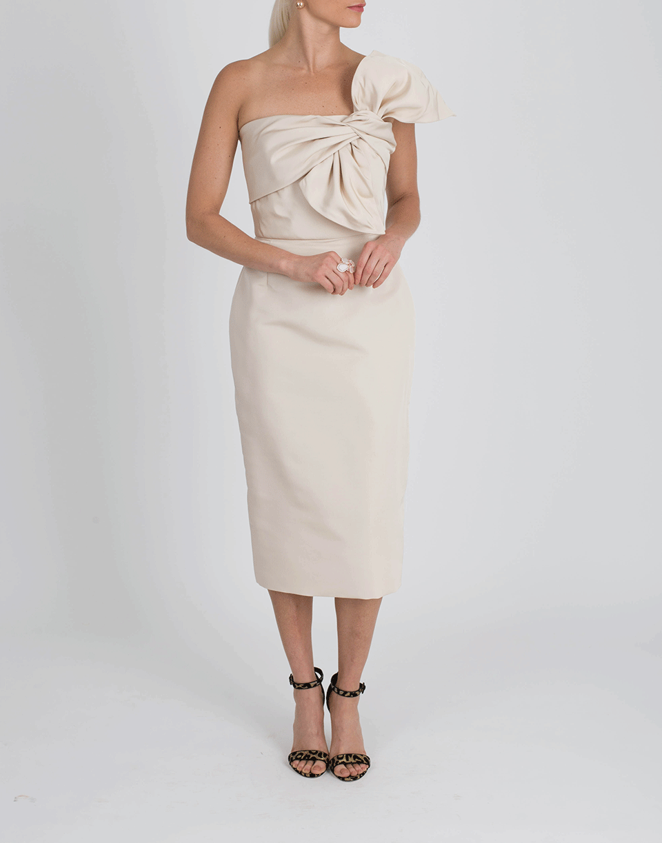 CATHERINE REGEHR-Wrap Bow Dress-CHAMPANE