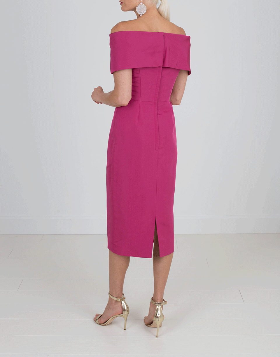 CATHERINE REGEHR-Off Shoulder Dress-RASPBRRY