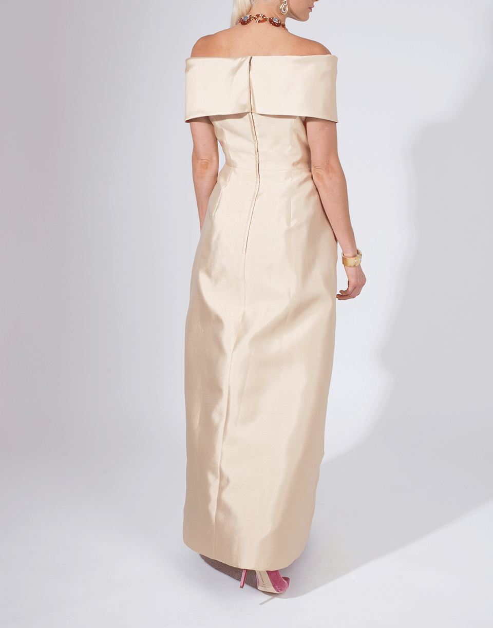 CATHERINE REGEHR-Off Shoulder Grace Gown-CHAMPAGN