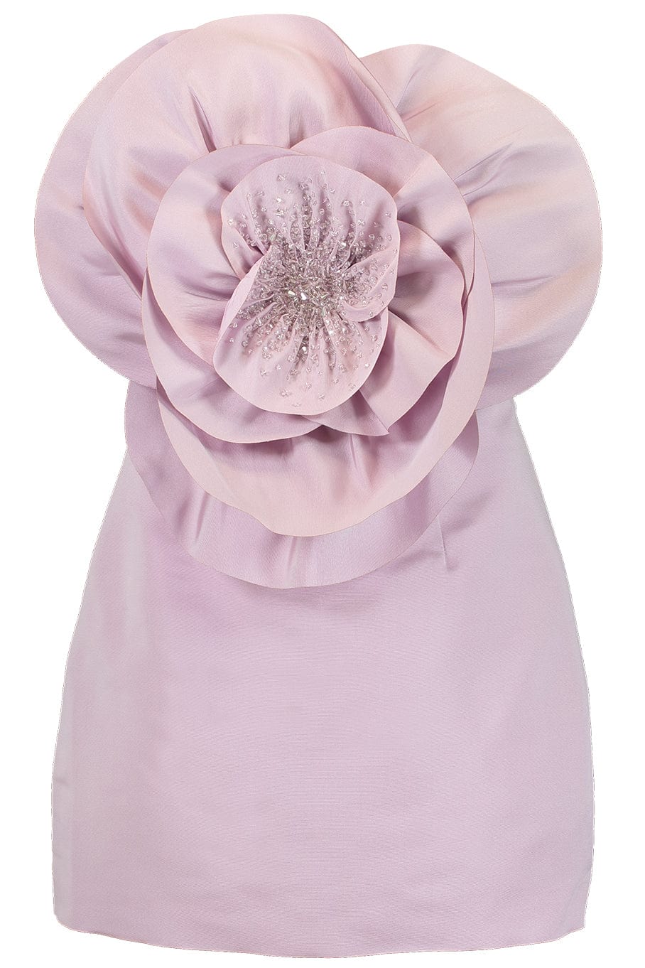 CATHERINE REGEHR-Strapless Peone Mini Dress-LILAC