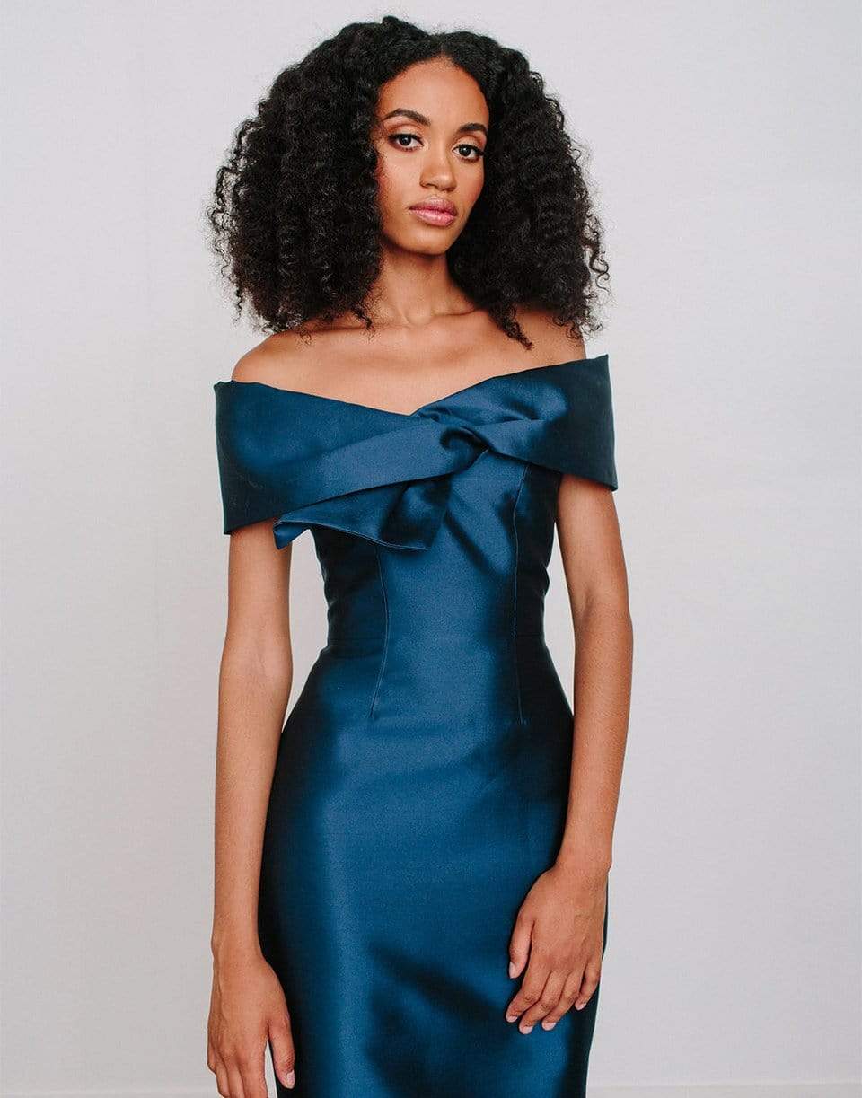 catherine regehr off the shoulder dress Off Shoulder Bow Tie Gown