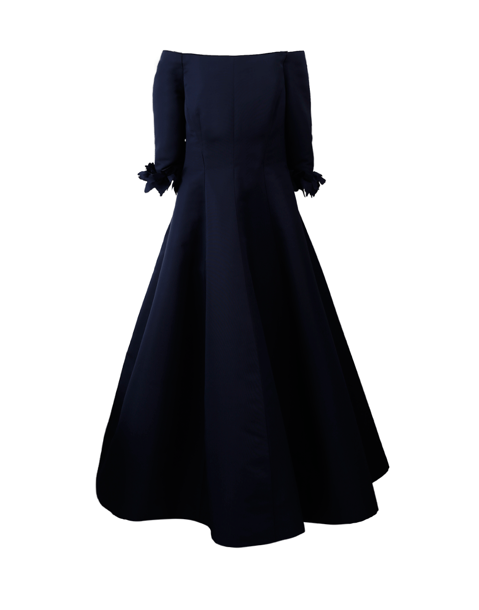 CATHERINE REGEHR-Off Shoulder Van Der Rohe Gown-NAVY