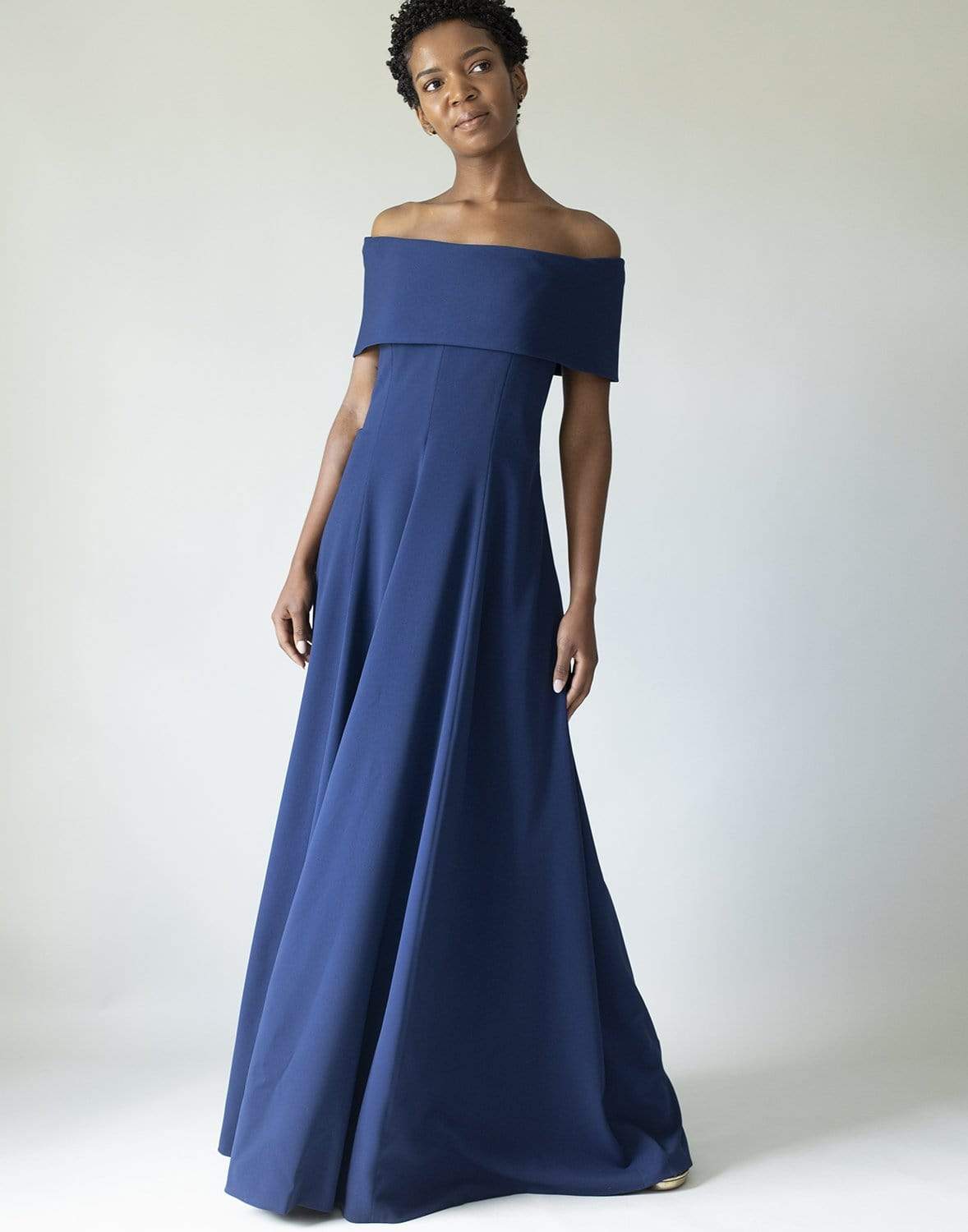 CATHERINE REGEHR-Off The Shoulder Navy Gown-NAVY