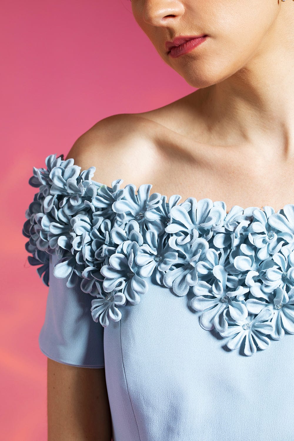 CATHERINE REGEHR-Blanche Gown Off Shoulder-