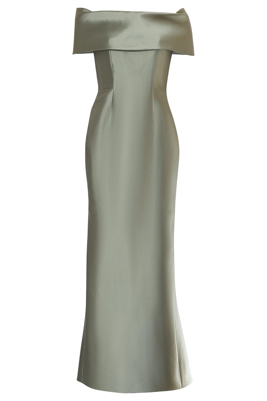 CATHERINE REGEHR-Off Shoulder Roll Collar Gown-