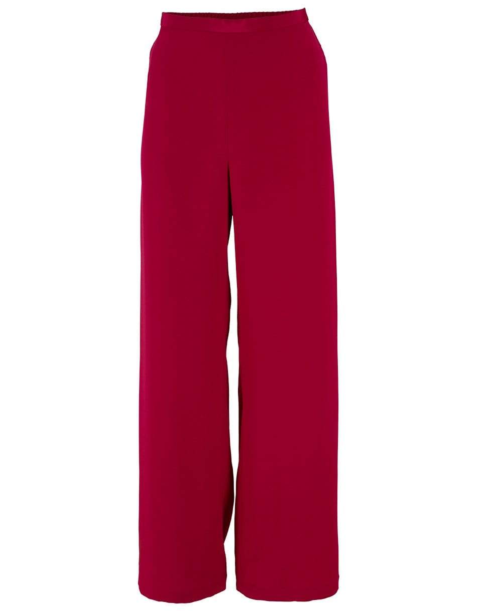CATHERINE REGEHR-Red Silk Crepe Pull On Pant-