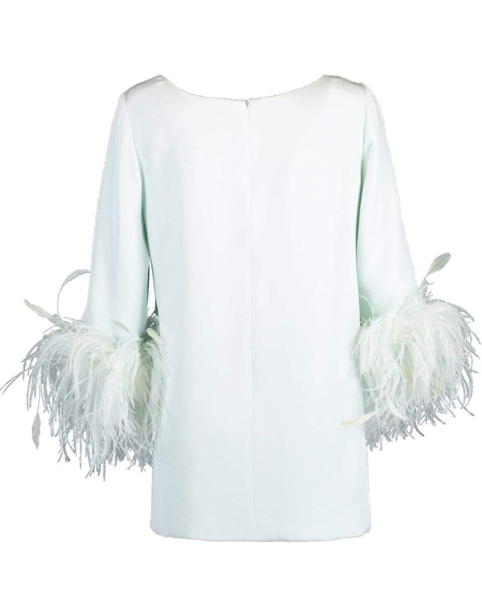 CATHERINE REGEHR-Mint Feather Cuff Boat Neck Top-
