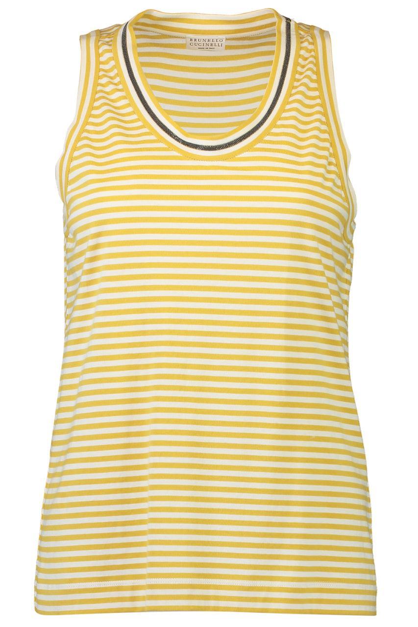 Sparkling Stripe Tank Top-STRIPE-XS-CLOTHINGTOPTANK-BRUNELLO CUCINELLI