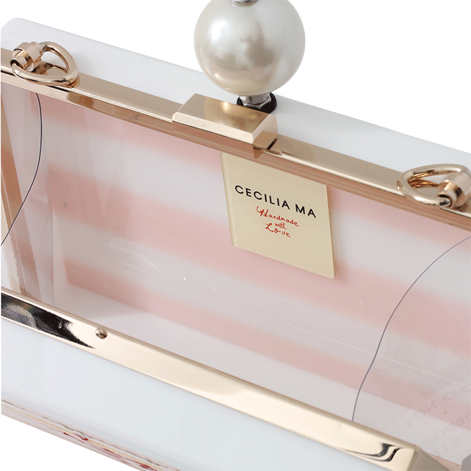 CECILIA MA COUTURE-Vogue Clutch-PNK/WHT