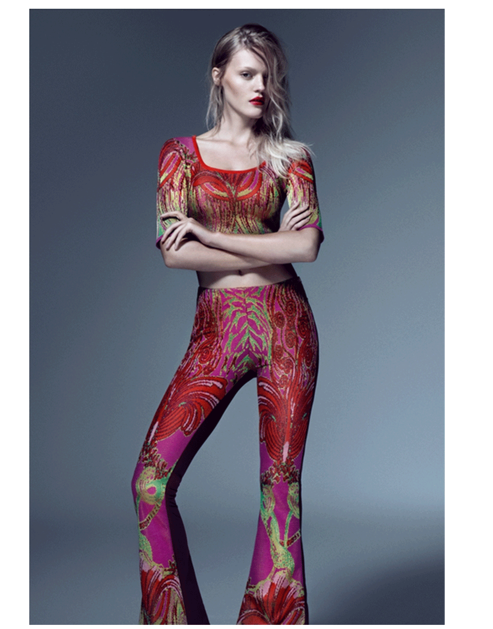 CECILIA PRADO-Printed Flare Legging-MAGENTA