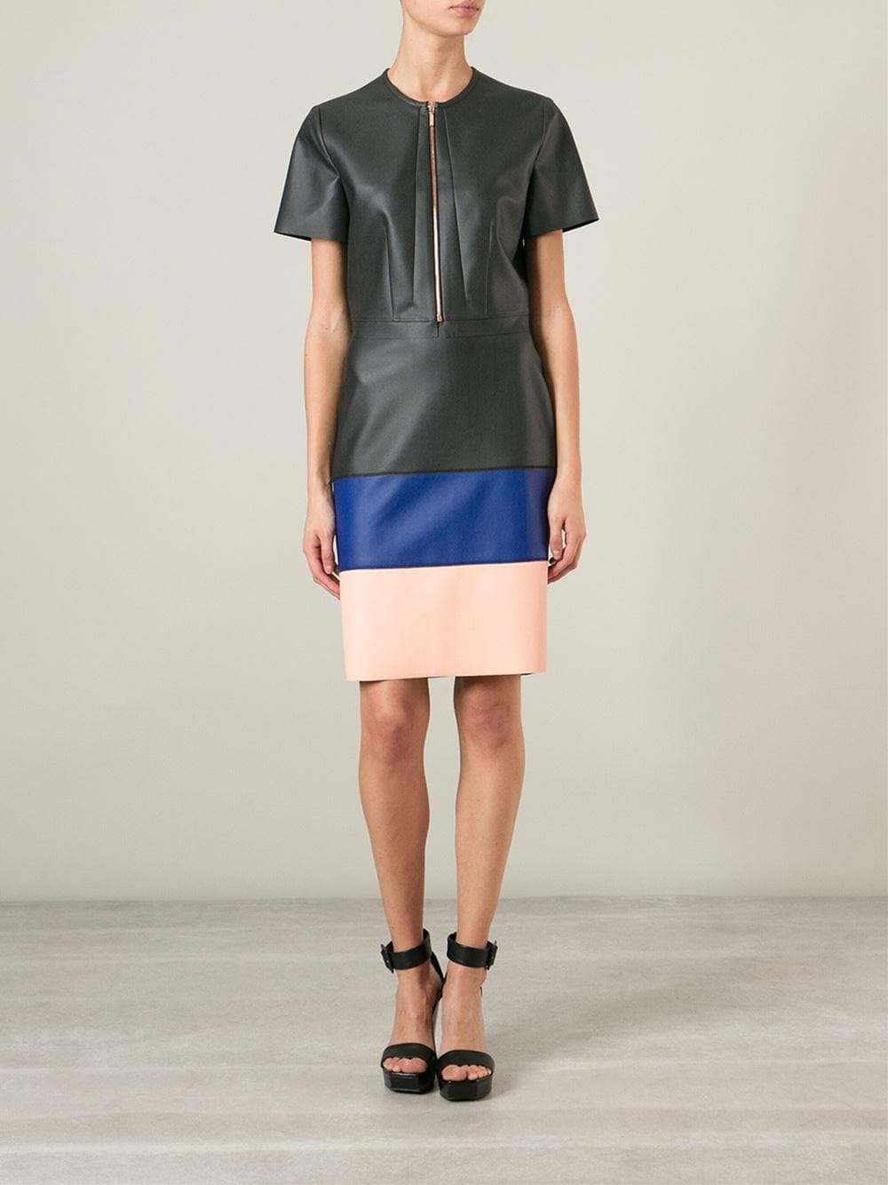CEDRIC CHARLIER-Color Block Pencil Skirt-