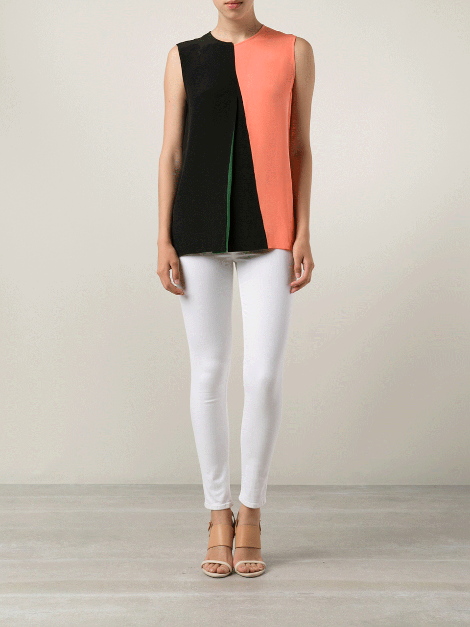 CEDRIC CHARLIER-Crewneck Colorblock Top-