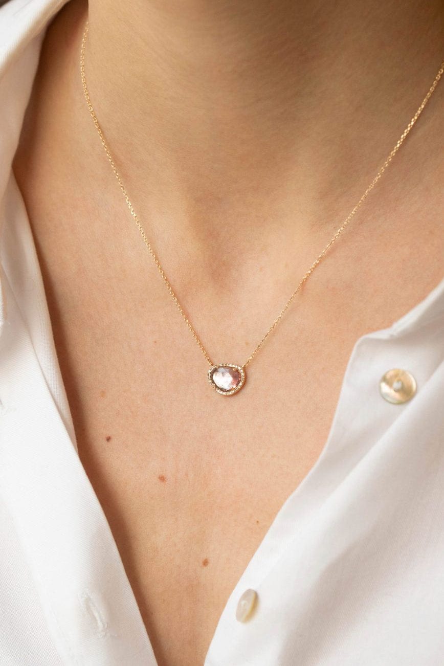 CELINE DAOUST-Pink Tourmaline Stella Necklace-YELLOW GOLD