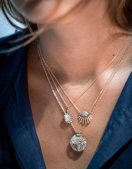 CELINE DAOUST-Sun Eye Diamond Sun Beam Necklace-YELLOW GOLD