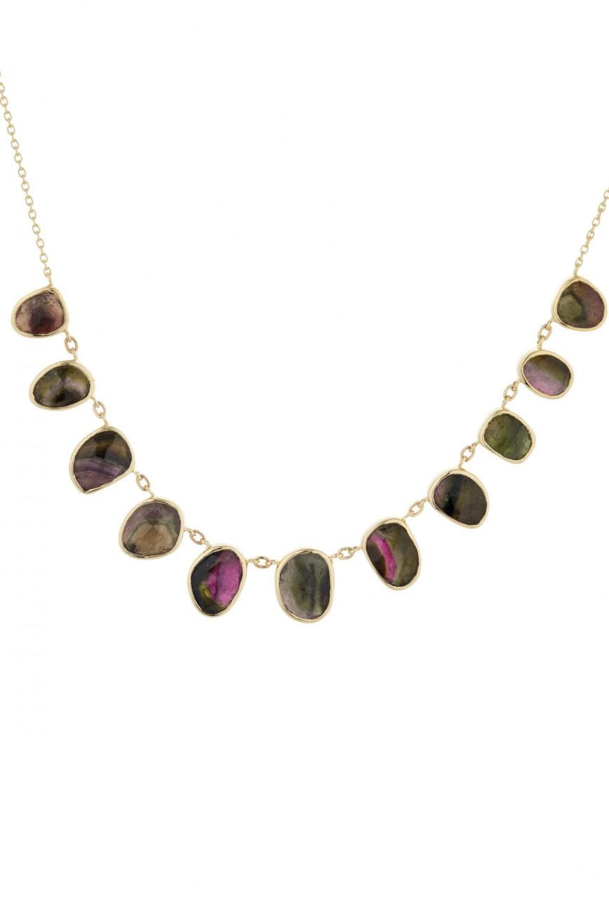CELINE DAOUST-Watermelon Tourmaline Necklace-YELLOW GOLD