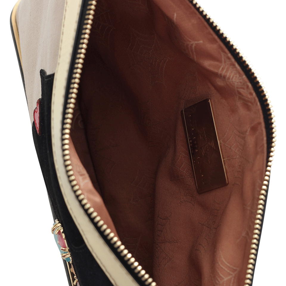 CHARLOTTE OLYMPIA-Ari Clutch With Gem Detail-BLK/BGE