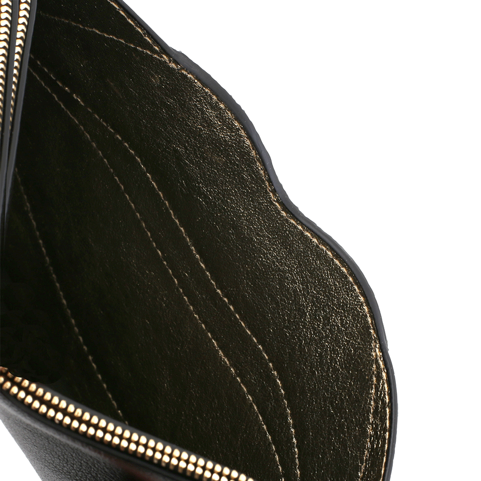 CHARLOTTE OLYMPIA-Pouty Glitter Clutch-BLK/NGHT