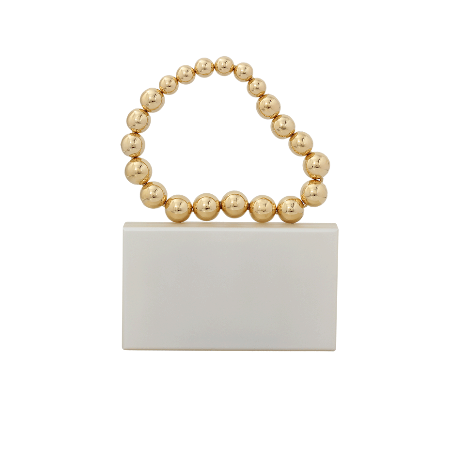 CHARLOTTE OLYMPIA-Necklace Pandora Clutch-WHT/GLD