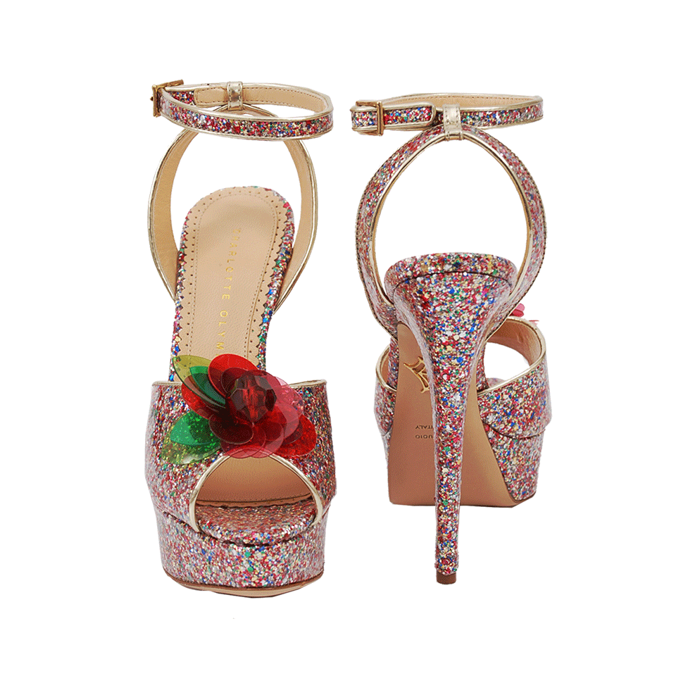 CHARLOTTE OLYMPIA-Sabrina Cherry Leaf Platform Sandal-