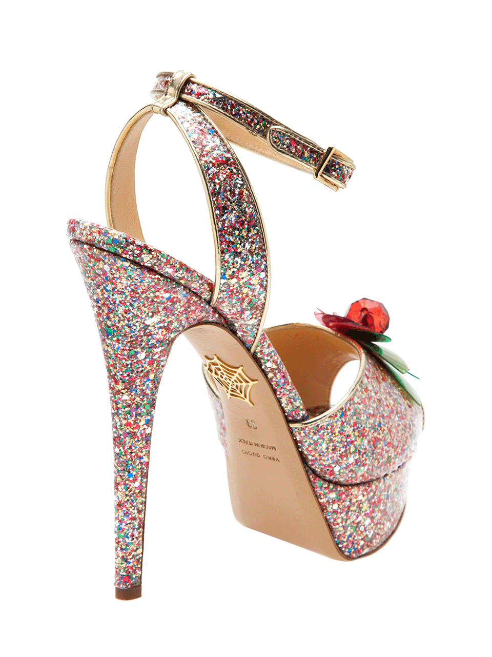 CHARLOTTE OLYMPIA-Sabrina Cherry Leaf Platform Sandal-