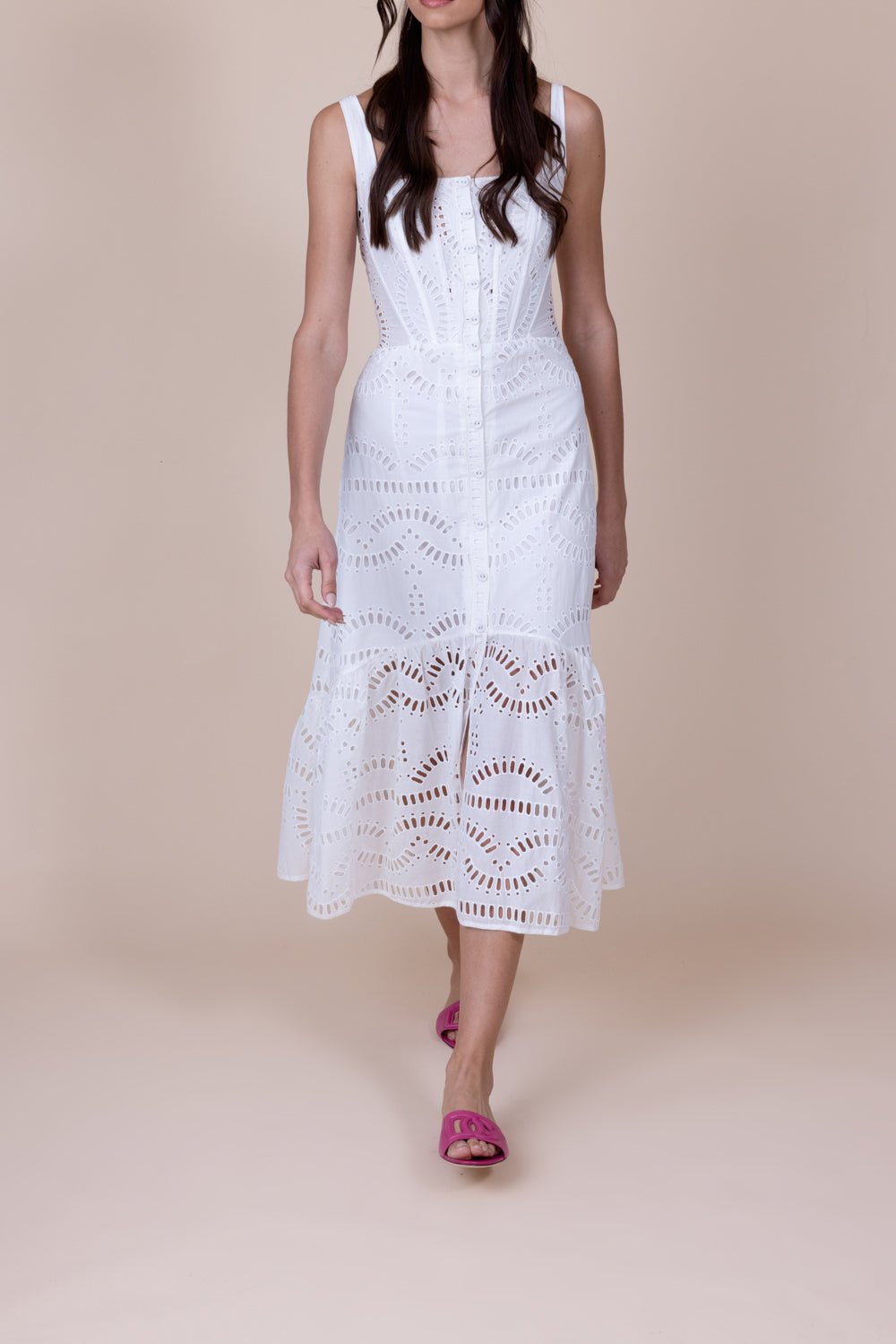 CHARO RUIZ IBIZA-Nissy Dress - White Samoa-