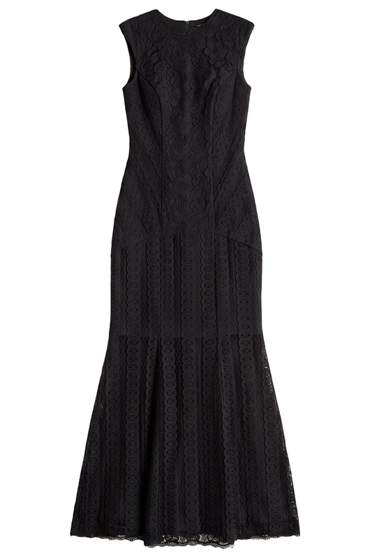Lovie Lace Long Dress-BLACK-XS-CLOTHINGDRESSEVENING-CHARO RUIZ IBIZA