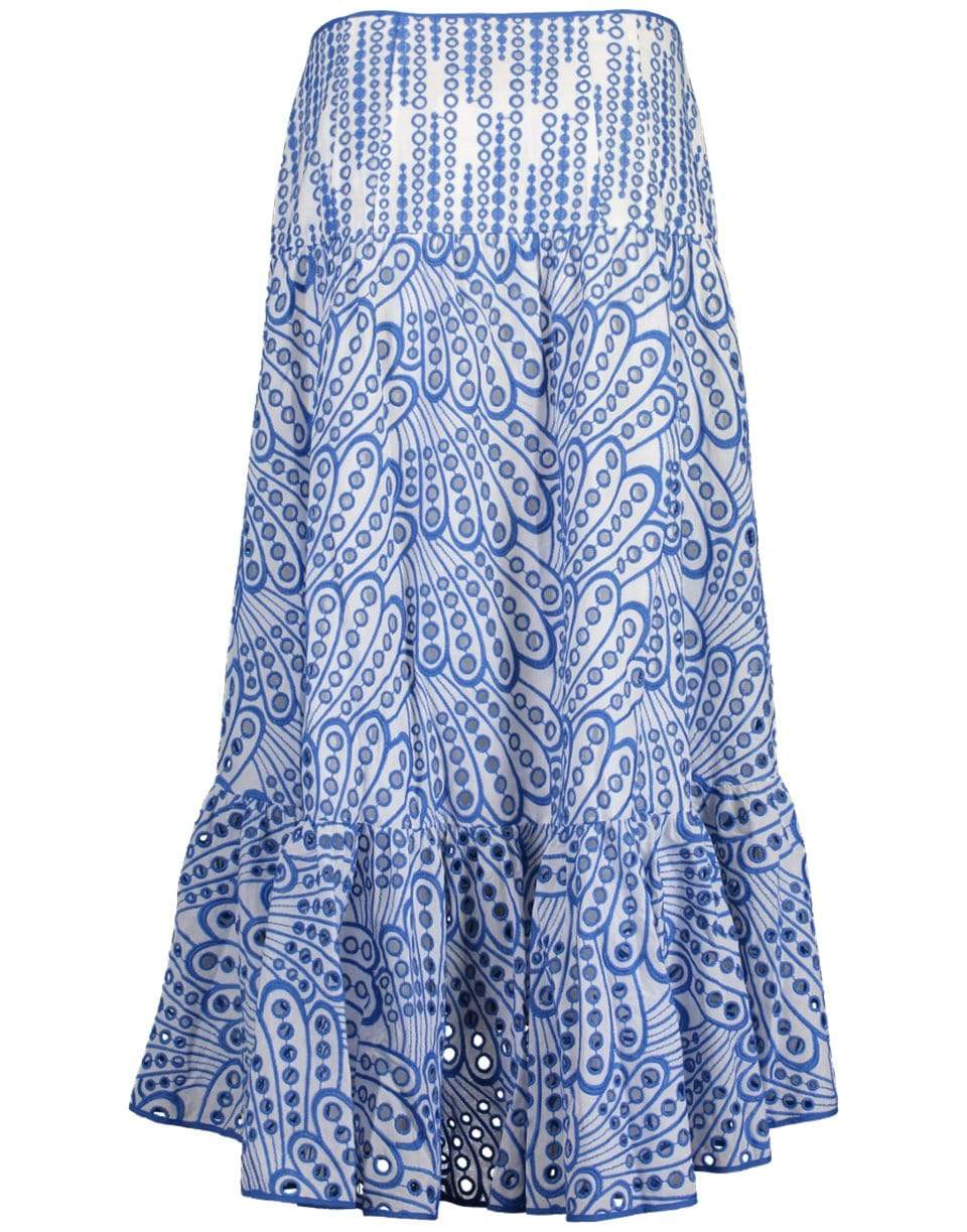 CHARO RUIZ IBIZA-Gina Long Eyelet Skirt - Indigo-