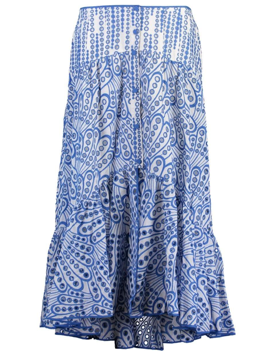 CHARO RUIZ IBIZA-Gina Long Eyelet Skirt - Indigo-