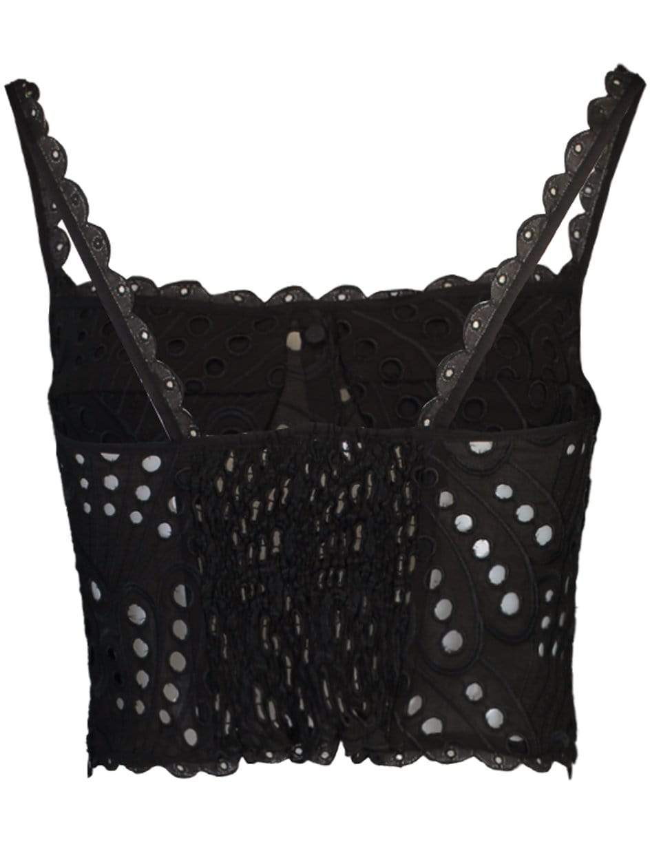 CHARO RUIZ IBIZA-Tessa Cropped Eyelet Top - Black-